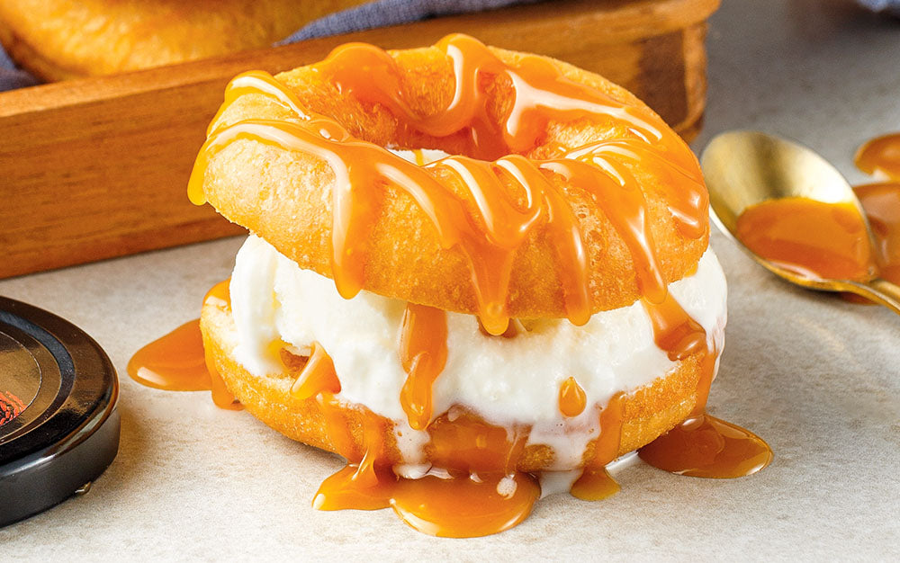 BEIGNES-SANDWICHS À LA CRÈME GLACÉE ET CARAMEL – Caramels FAA - Le ... BEIGNES-SANDWICHS À LA CRÈME GLACÉE ET CARAMEL – Caramels FAA - Le ...