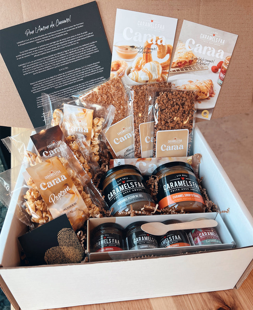 Boîte Corporative 2 Caramels FAA Le véritable caramel du Québec