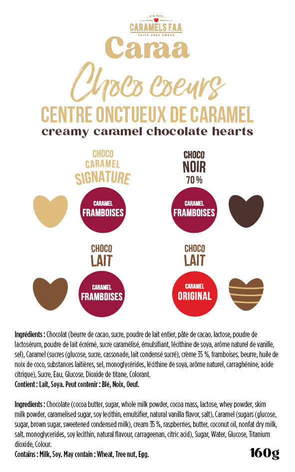 Boîte de Chocolats Fins - ChocoCoeurs centre onctueux de caramel